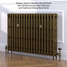 CI-GV3745-19-MET-OLD-GOLD-LS01 - Gasta Victorian 3 Column Cast Iron Radiator H745mm x W1201mm CI-GV3745-19-MET-OLD-GOLD-LS01 - Gasta Victorian 3 Column Cast Iron Radiator H745mm x W1201mm